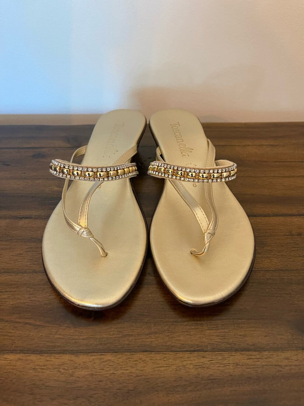 Gold Toscanella Sandals Size 8 Made in Italy